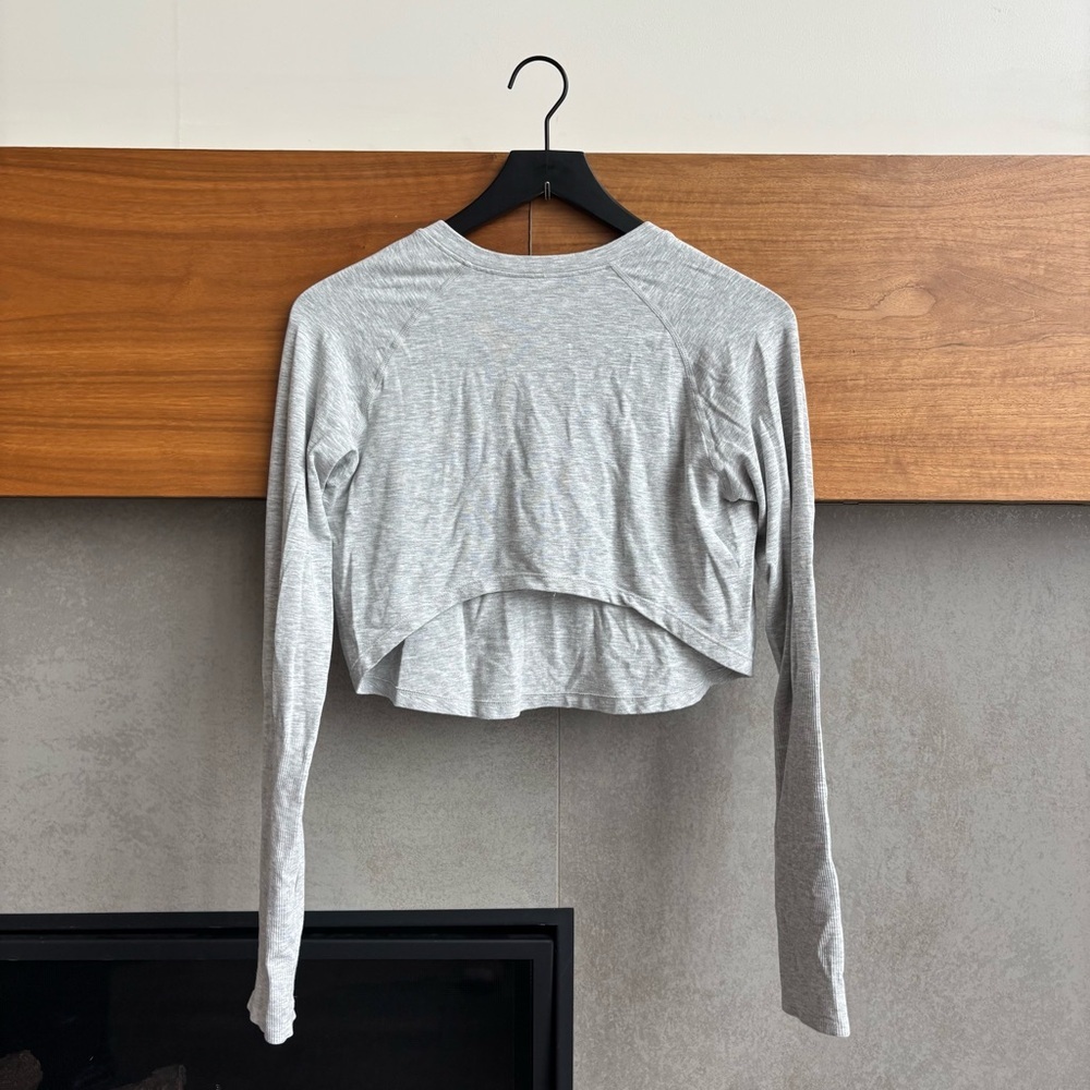 Free People Movement V Neck Cropped Long Sleeve Top, Size M - Picture 8 of 10